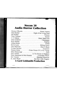 The Official Web Site of Author Matt Bechtel, Titles: Necon 30 Horror Audio Collection (featuring "The Nigh of the Living Dead")